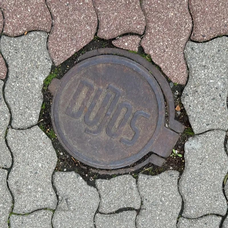 Manhole cover in Palanga, Lithuania
