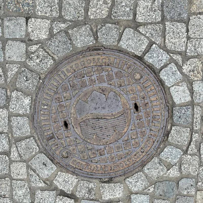 Manhole cover in Bydgoszcz, Poland
