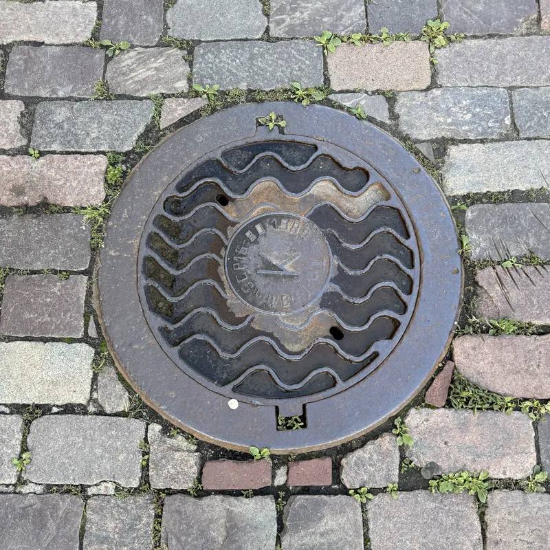 Manhole cover in Vilnius, Lithuania