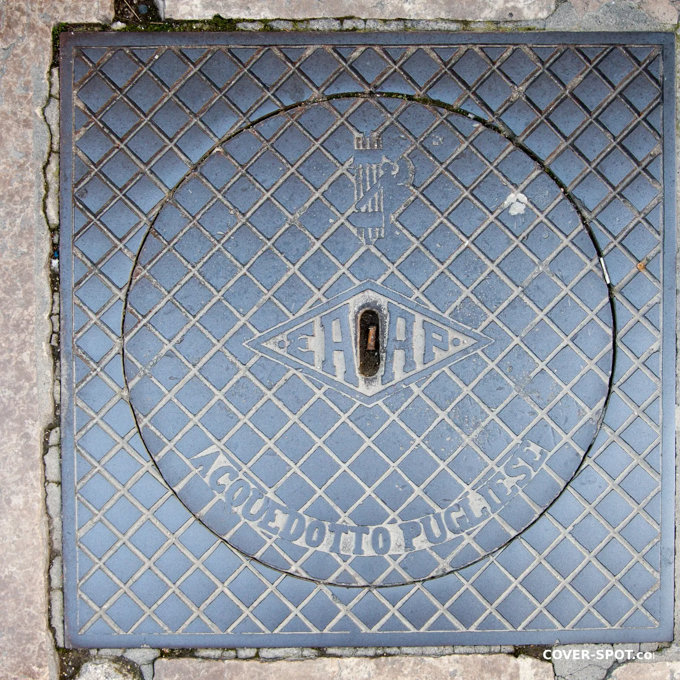 Manhole cover in Matera, Italy