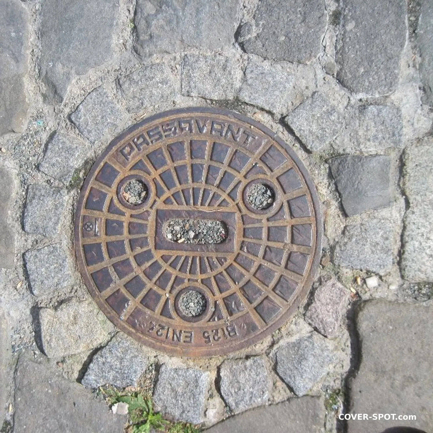 Manhole cover in Brno, South Moravian, Czechia