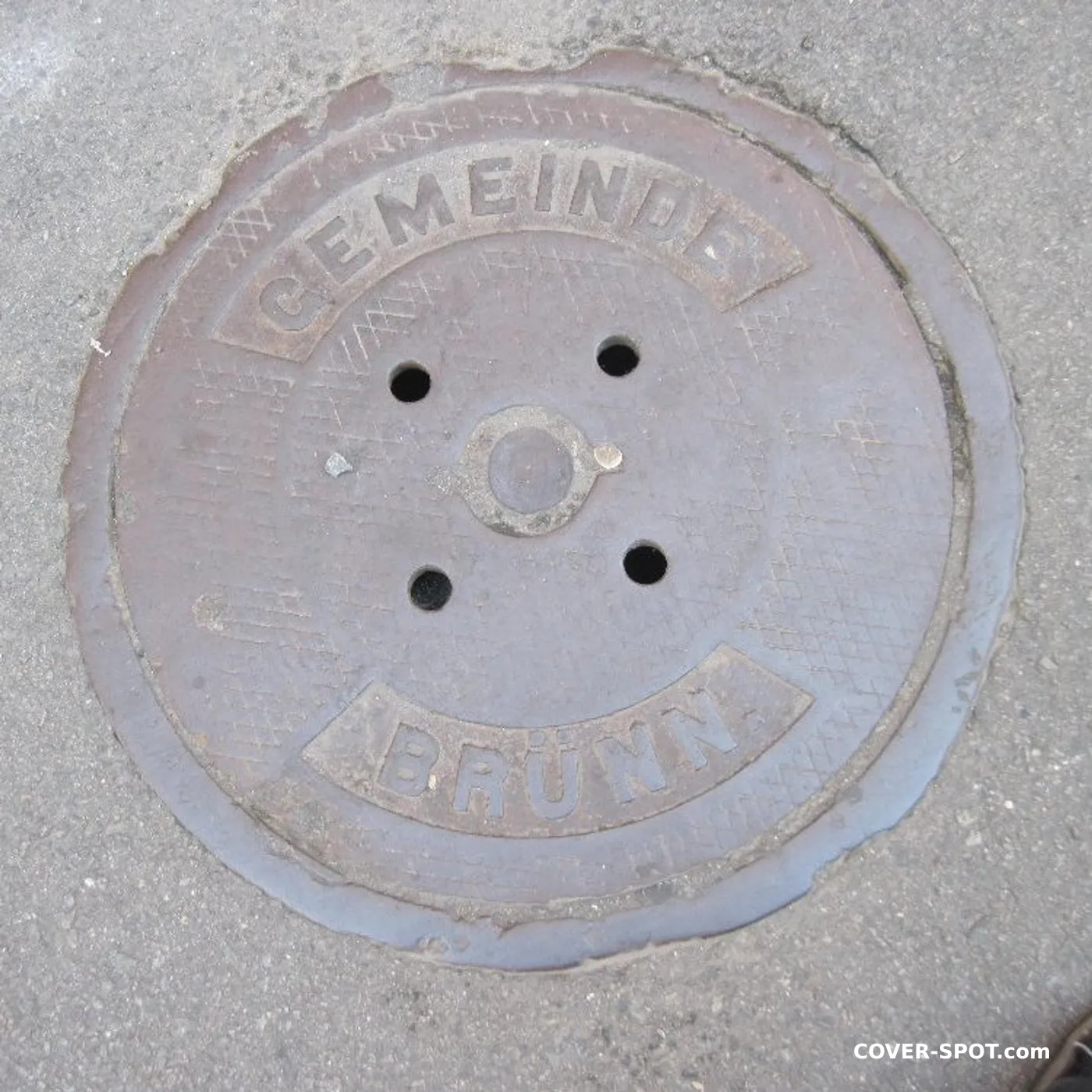 Manhole cover in Brno, South Moravian, Czechia