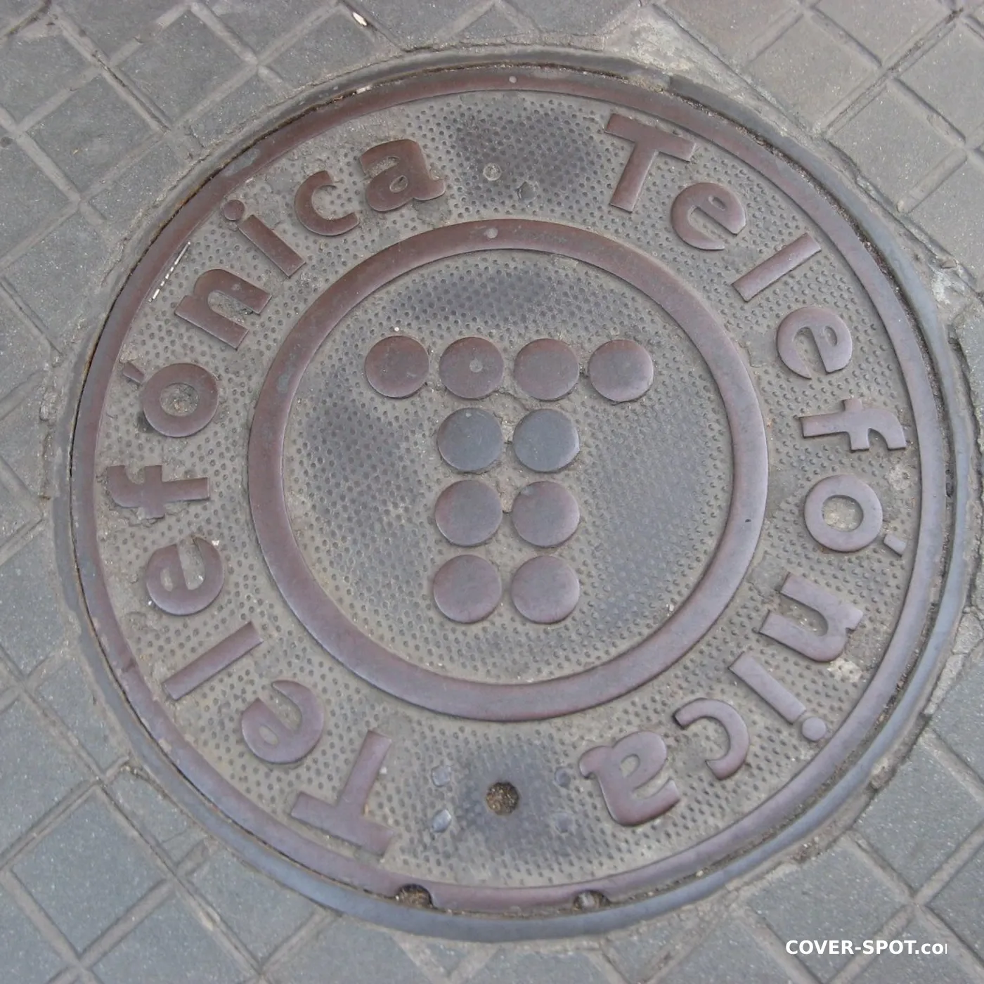 Manhole cover in Barcelona, Catalonia, Spain