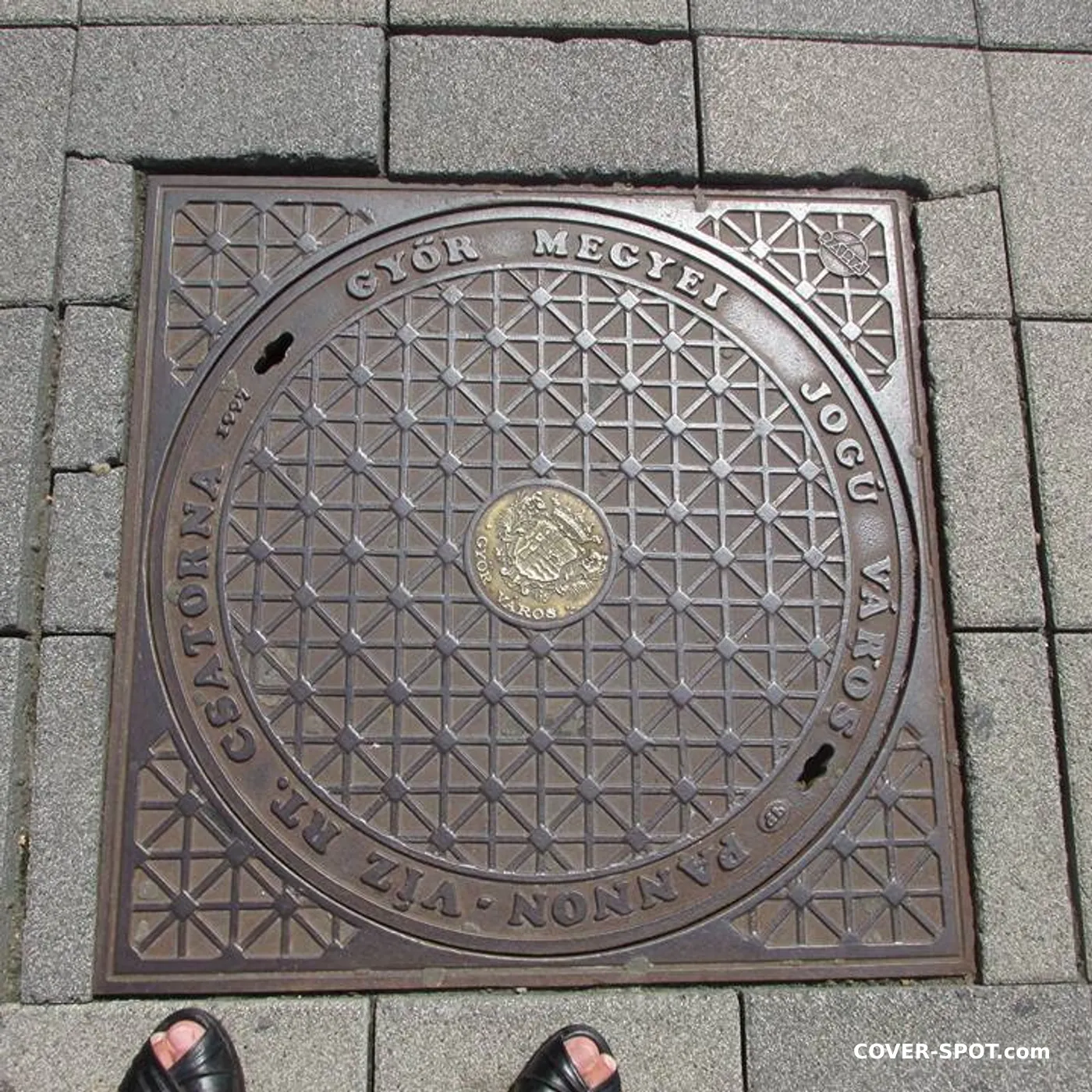 Manhole cover in Győr, Hungary
