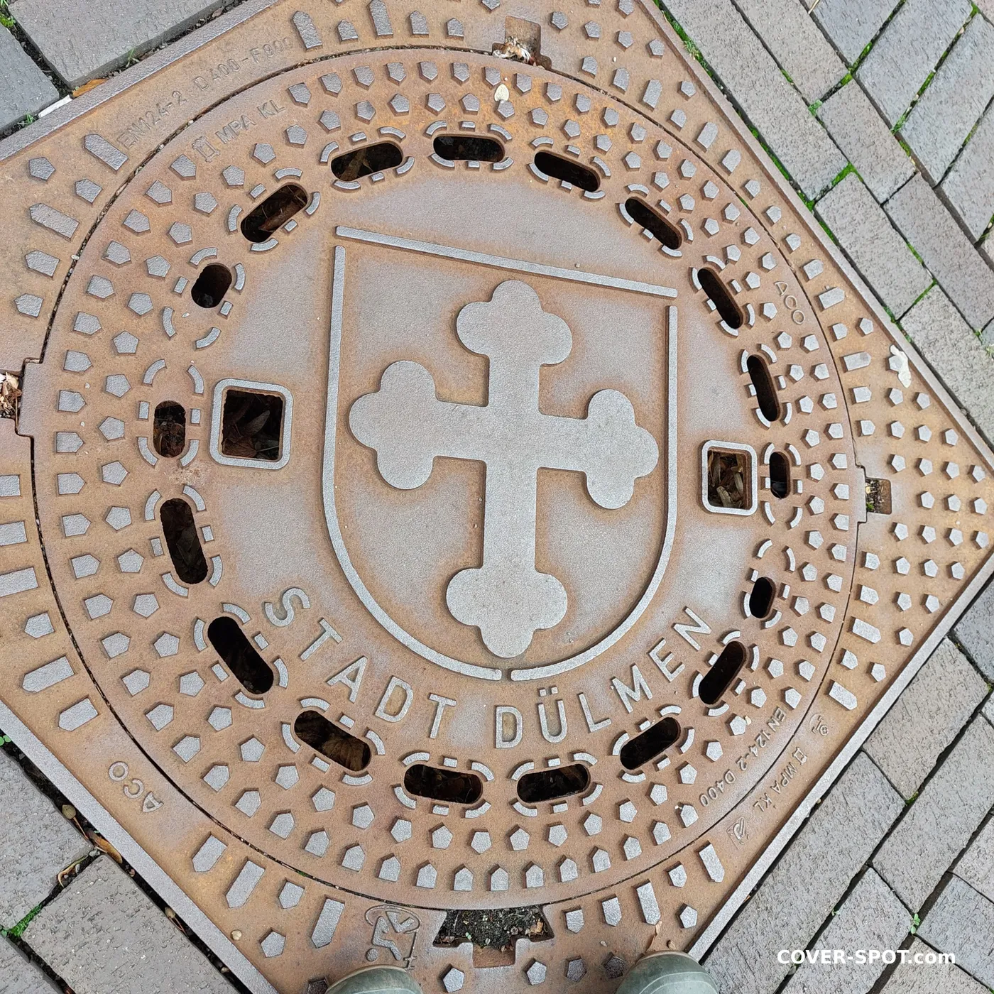 Manhole cover in Dülmen, North Rhine-Westphalia, Germany