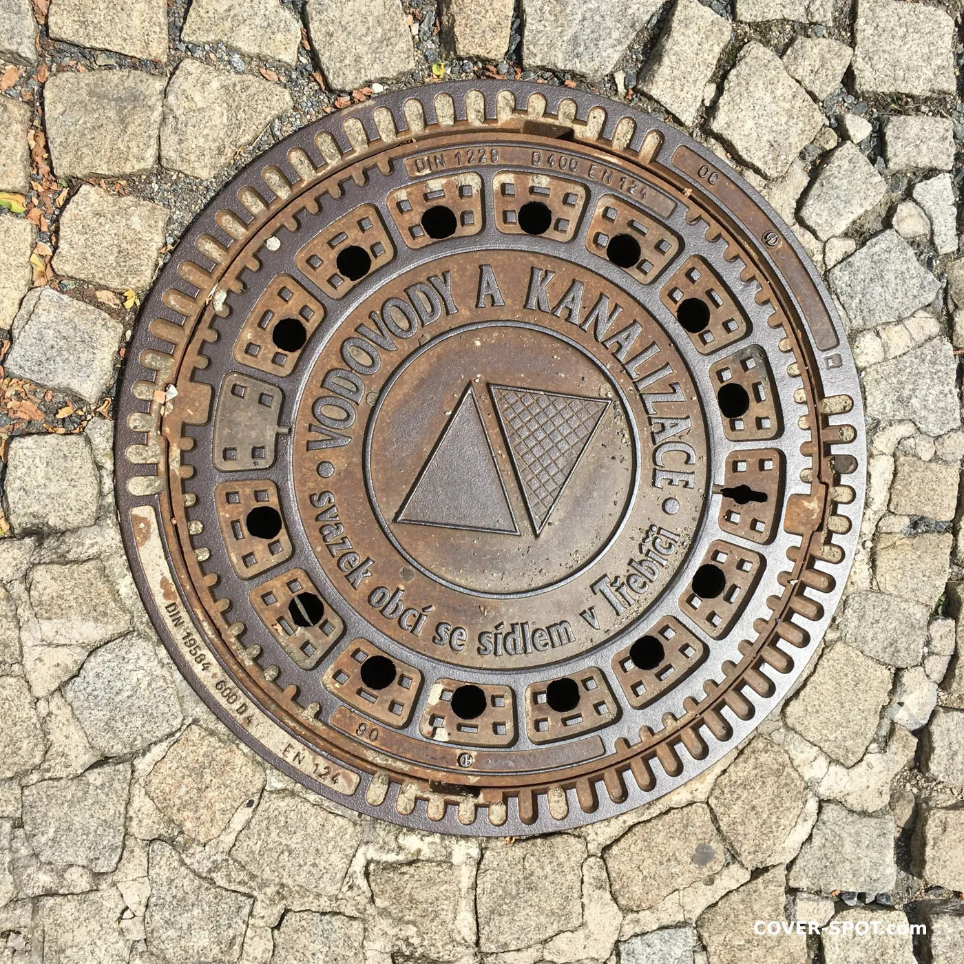 Manhole cover in Třebíč, Vysočina, Czechia