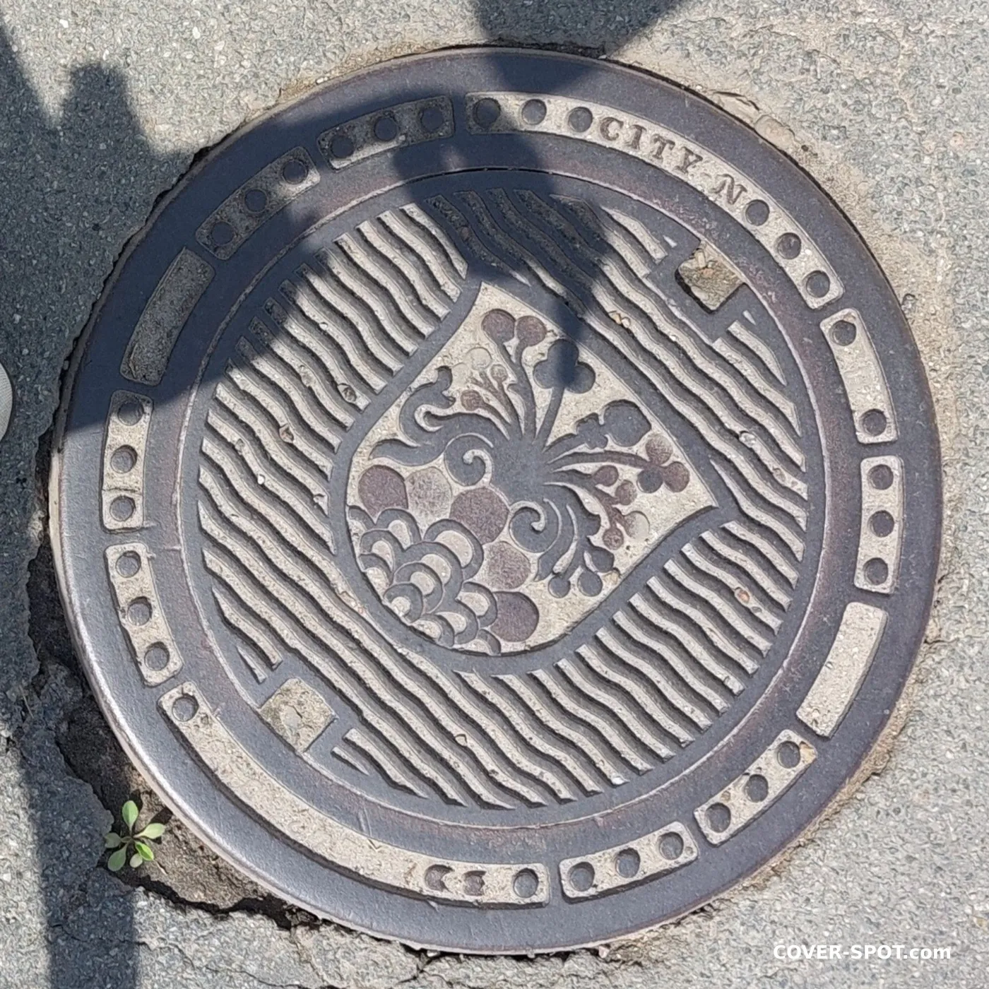 Manhole cover in Eg, Central Jutland, Denmark