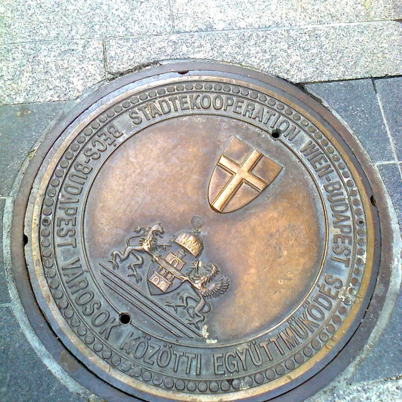 Manhole cover in Budapest, Hungary