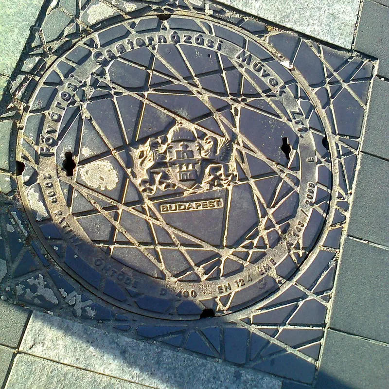 Manhole cover in Budapest, Hungary
