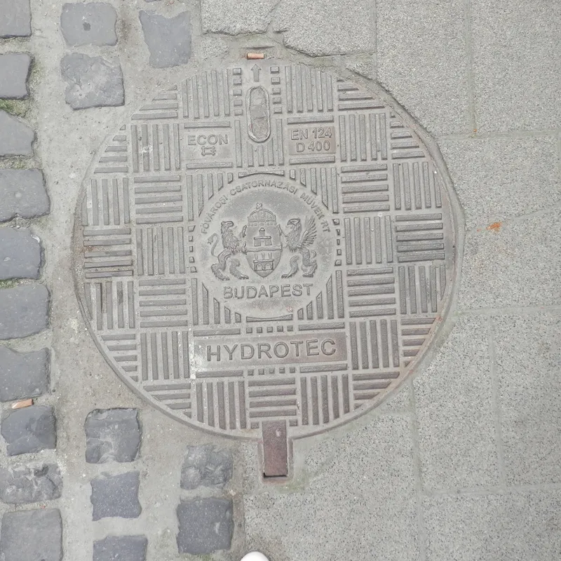 Manhole cover in Budapest, Hungary