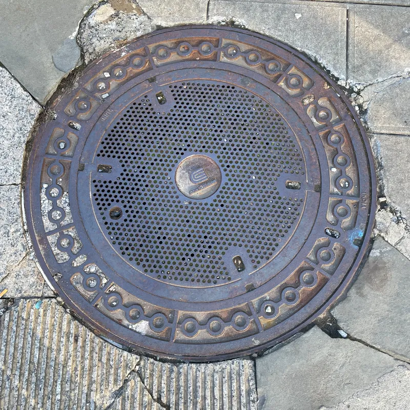 Manhole cover in New York City, United States