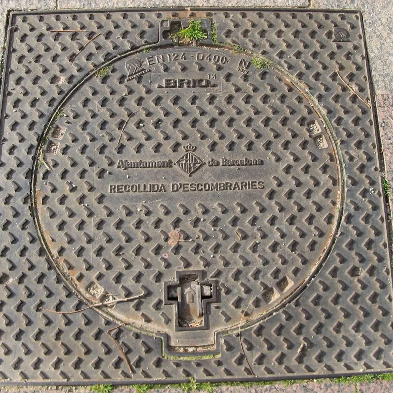 Manhole cover in Barcelona, Spain
