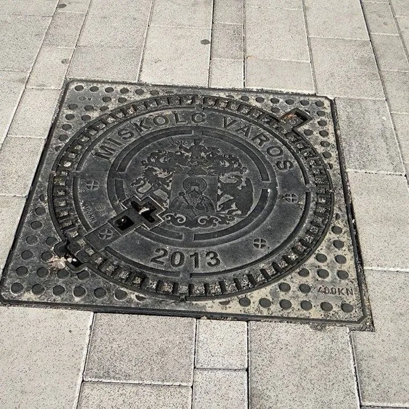 Manhole cover in Miskolc, Hungary