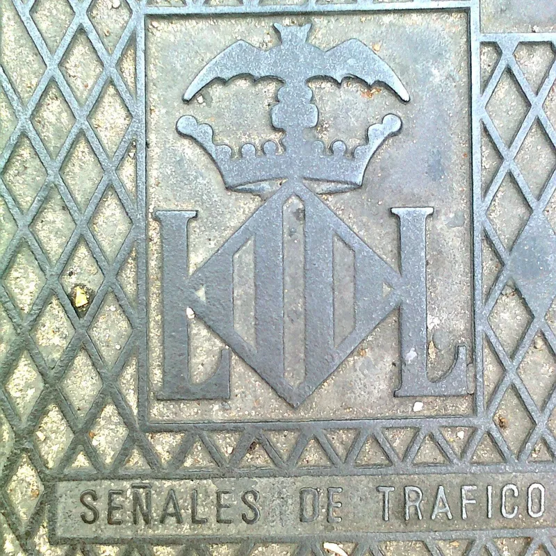 Manhole cover in Barcelona, Spain