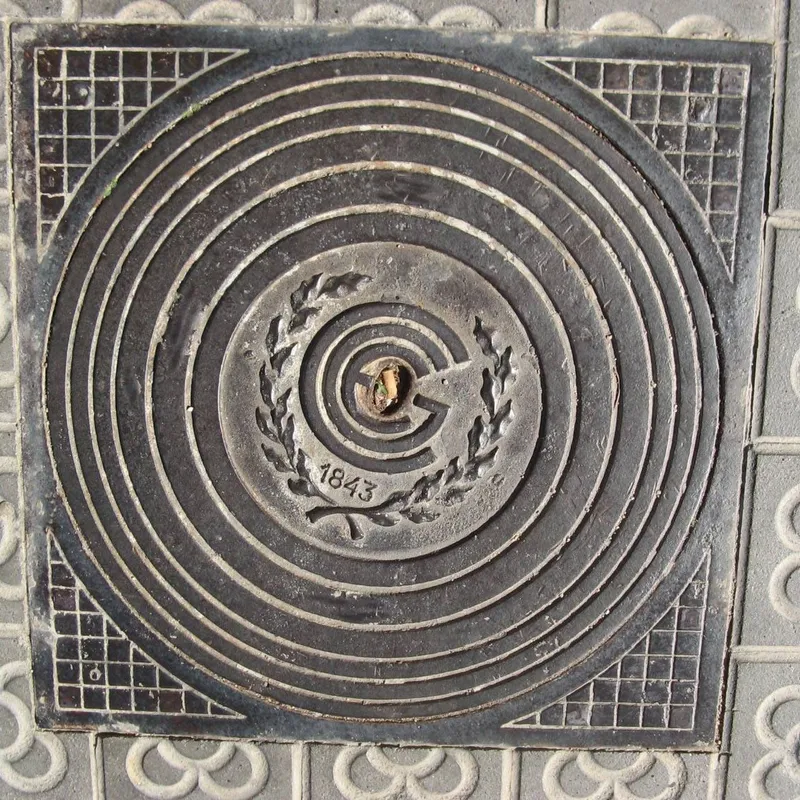 Manhole cover in Barcelona, Spain