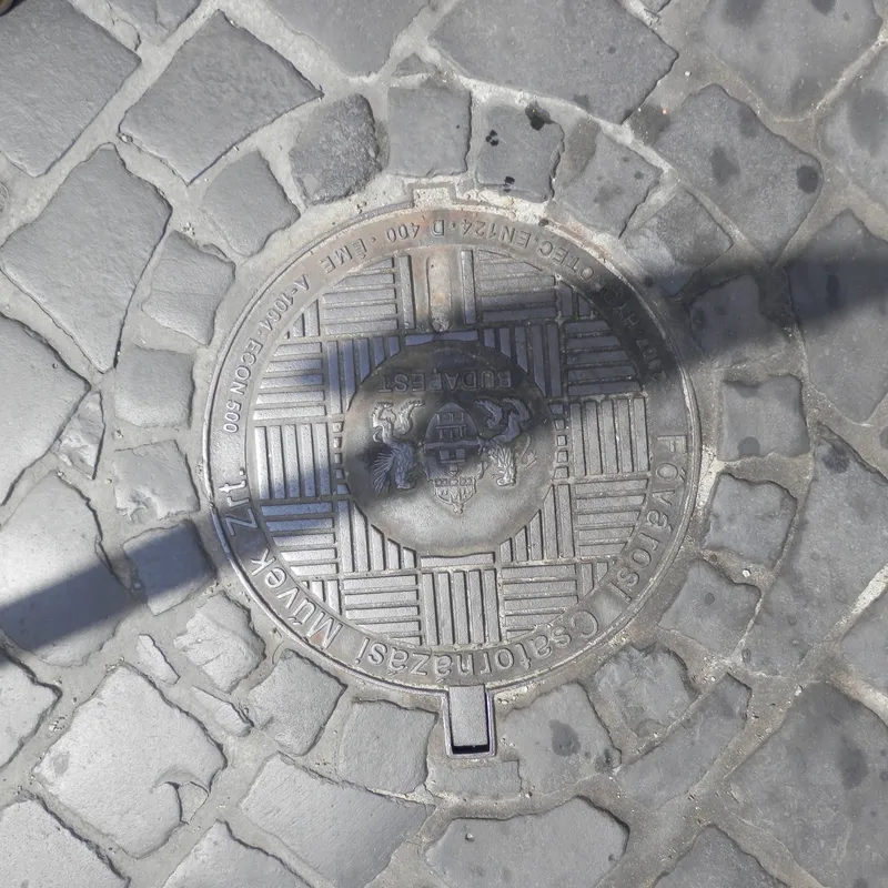 Manhole cover in Budapest, Hungary