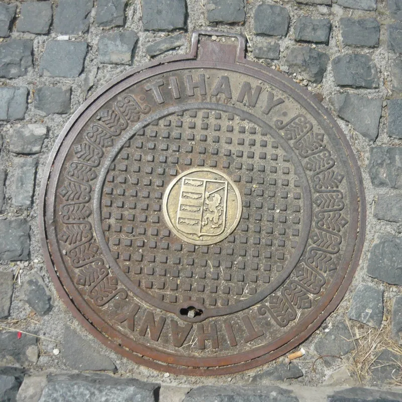 Manhole cover in Tihany, Hungary