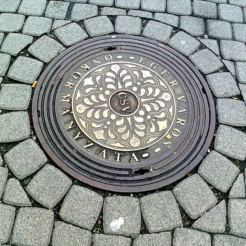 Manhole cover in Budapest, Hungary