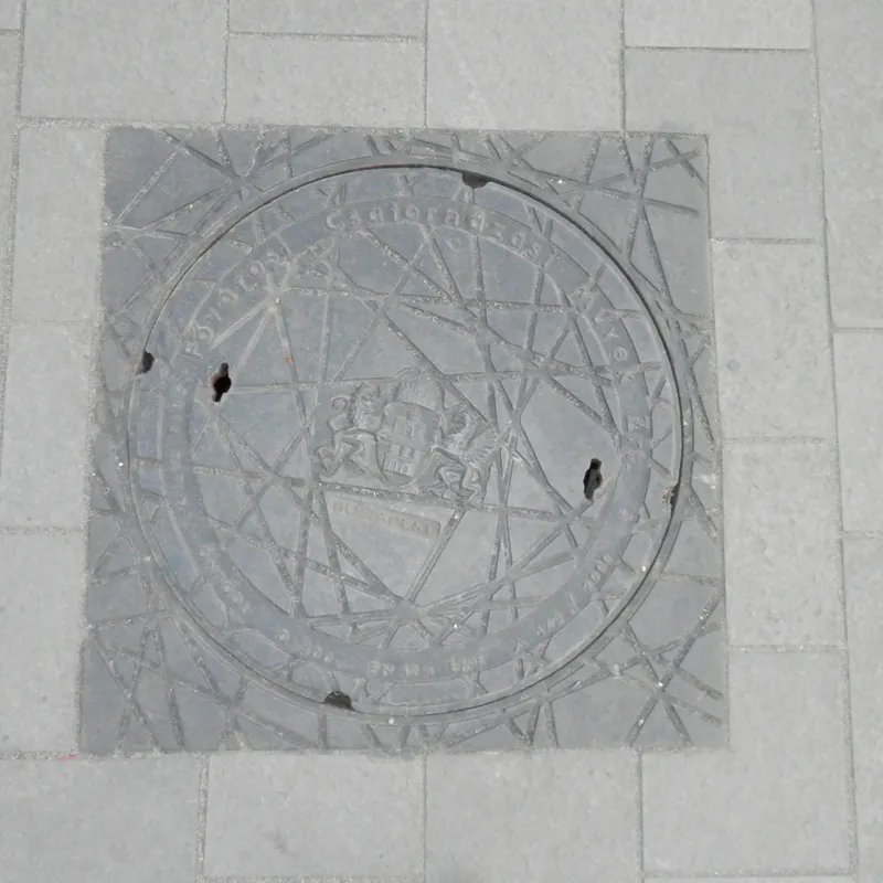 Manhole cover in Budapest, Hungary