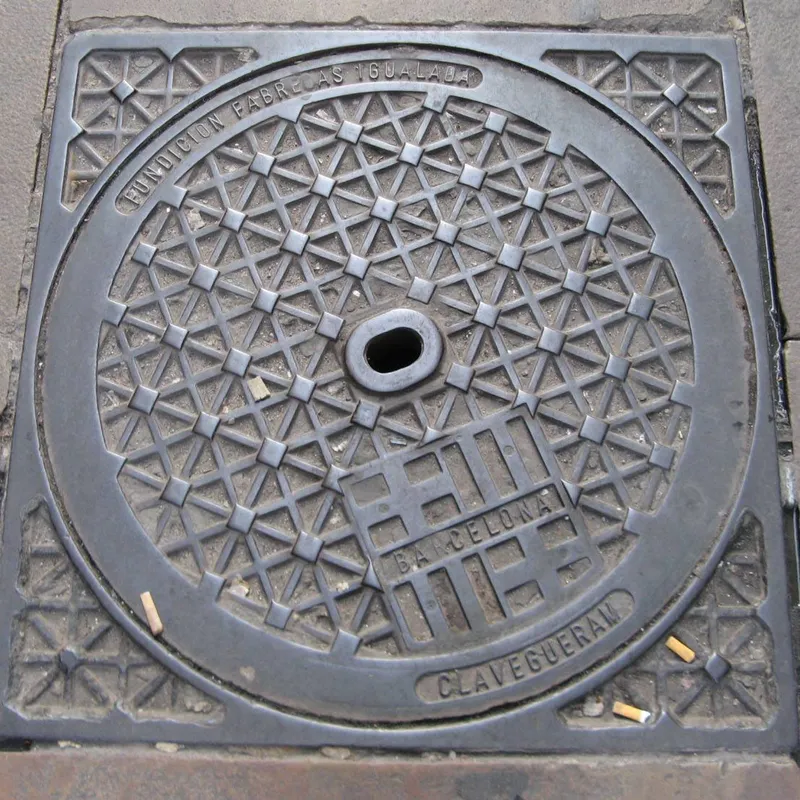 Manhole cover in Barcelona, Spain