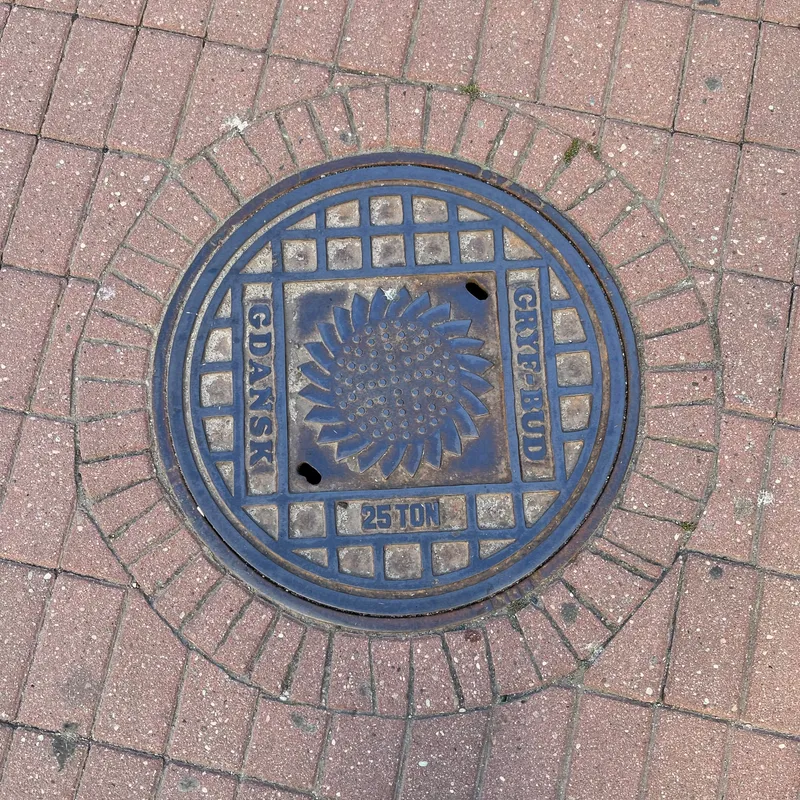 Manhole cover in Gdańsk, Poland
