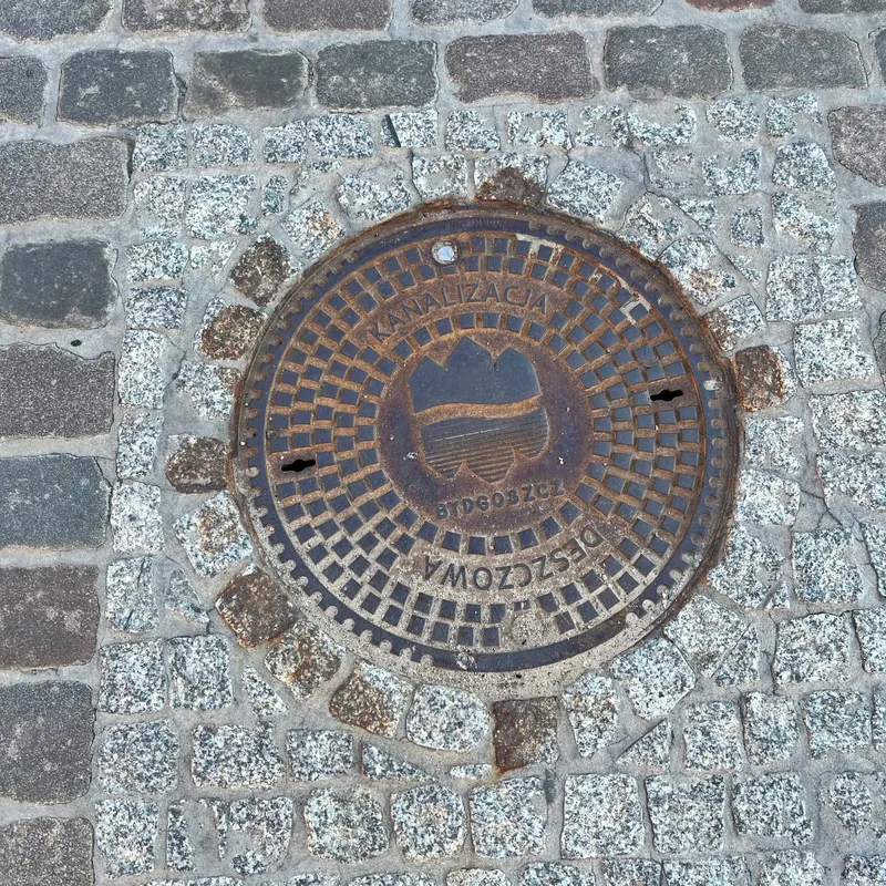 Manhole cover in Bydgoszcz, Poland