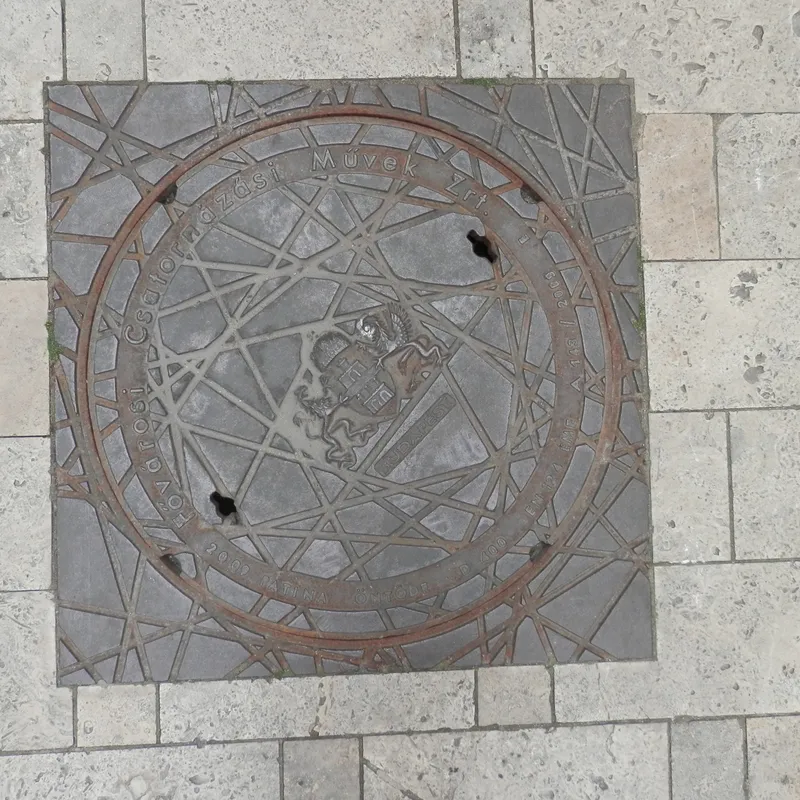 Manhole cover in Budapest, Hungary