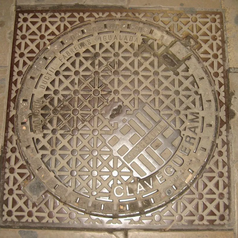 Manhole cover in Barcelona, Spain