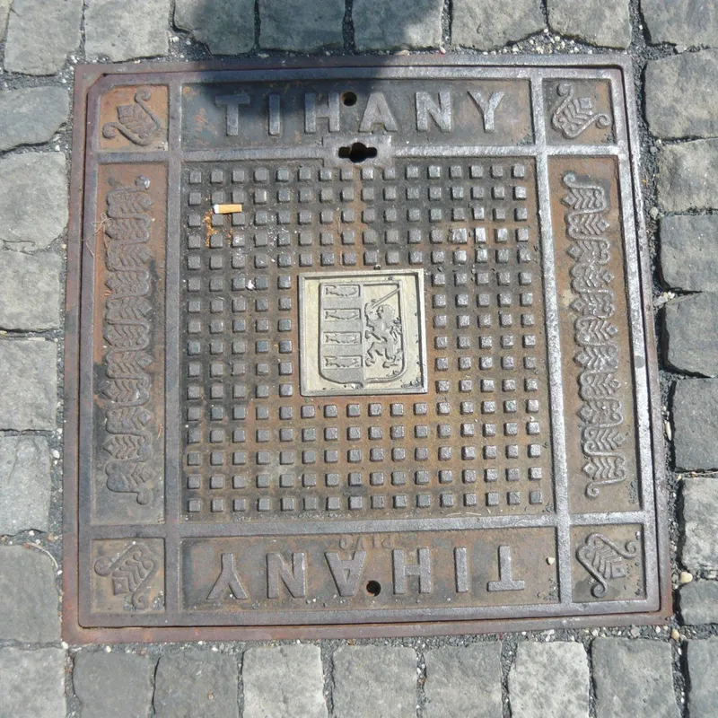 Manhole cover in Tihany, Hungary