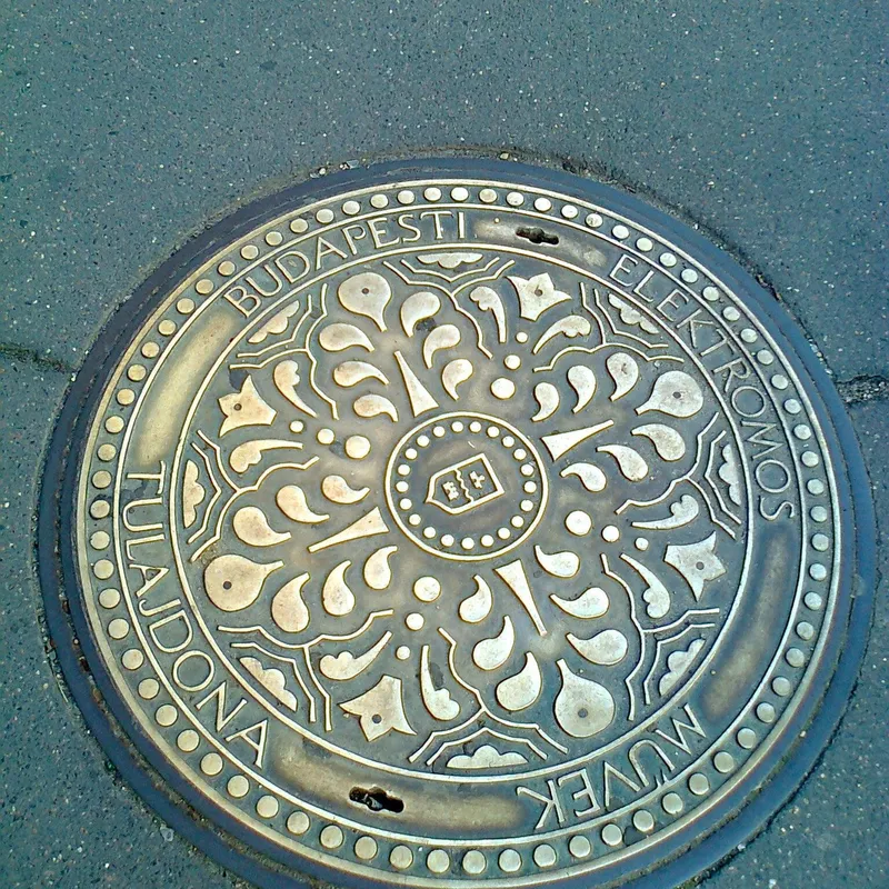 Manhole cover in Budapest, Hungary