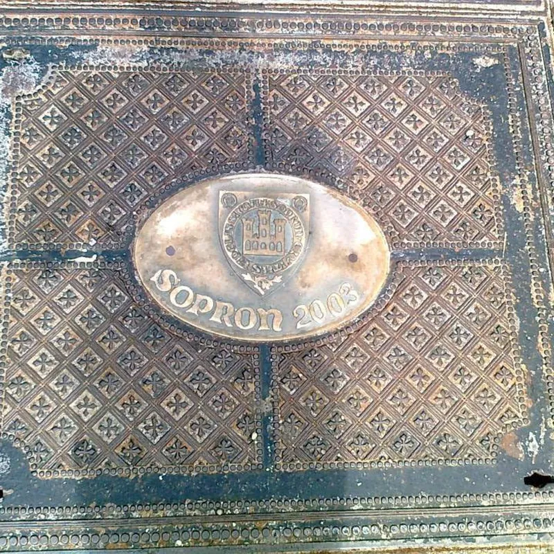 Manhole cover in Sopron, Hungary