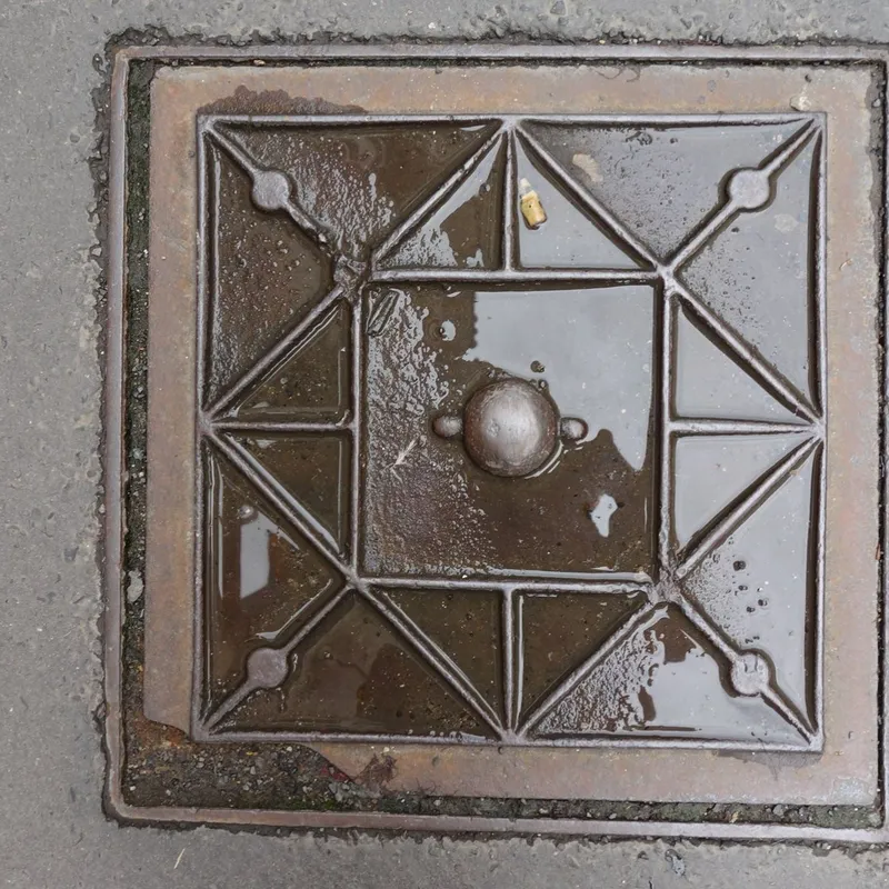 Manhole cover in Prague, Czechia