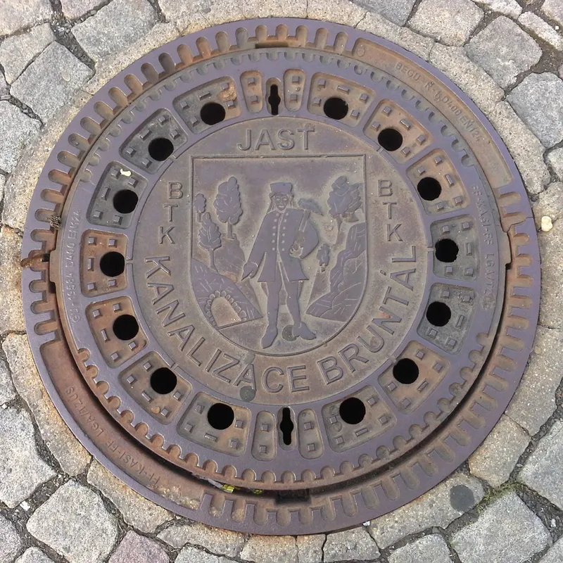Manhole cover in Bruntál, Czechia