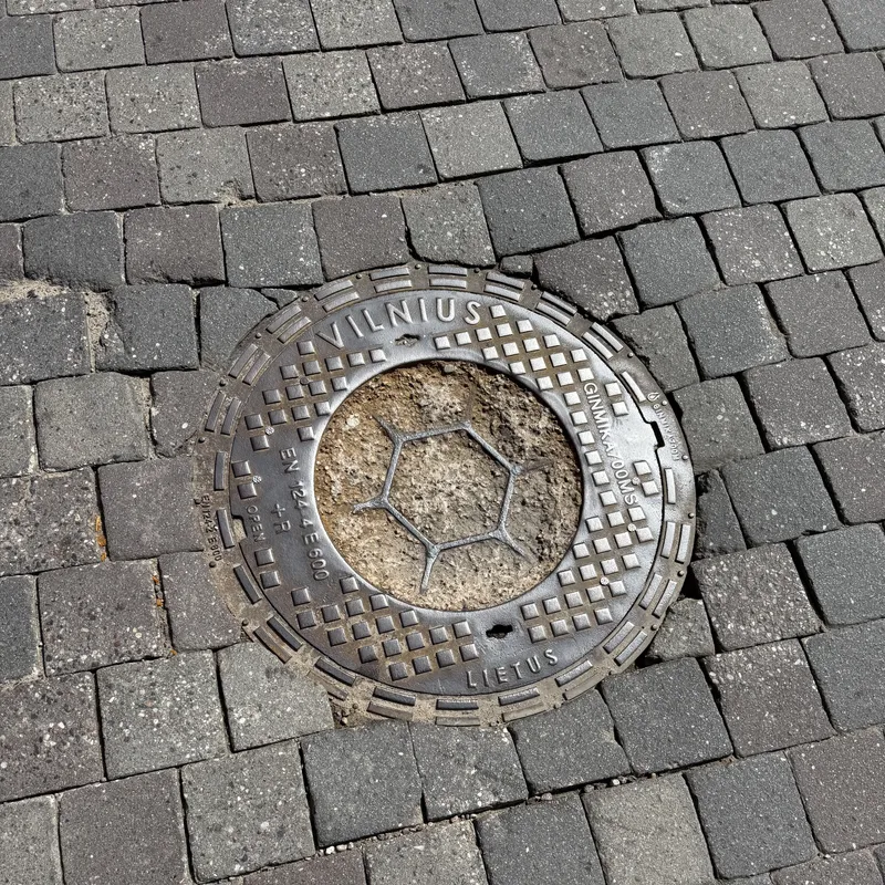 Manhole cover in Rasos, Lithuania