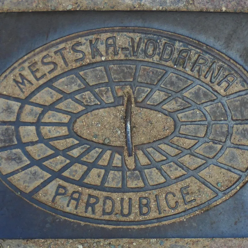 Manhole cover in Pardubice, Czechia