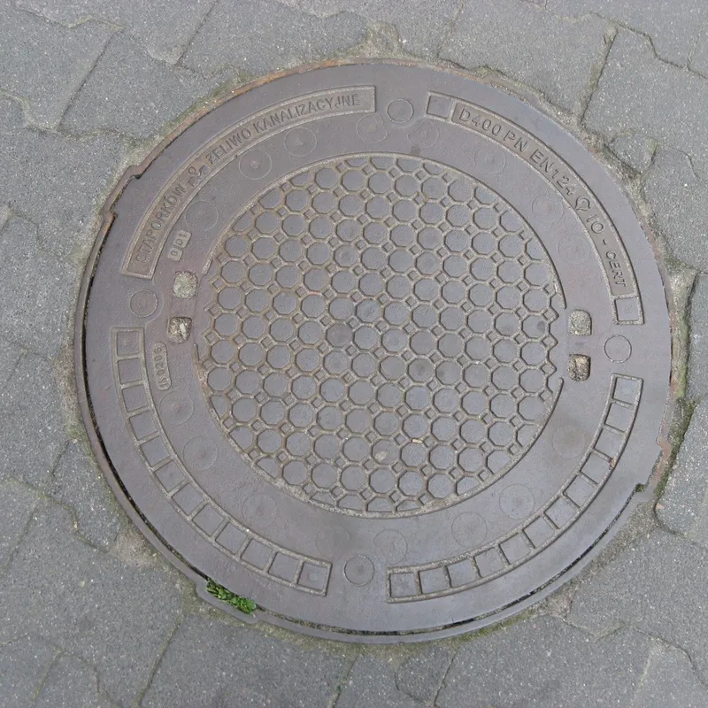 Manhole cover in Łódź, Poland