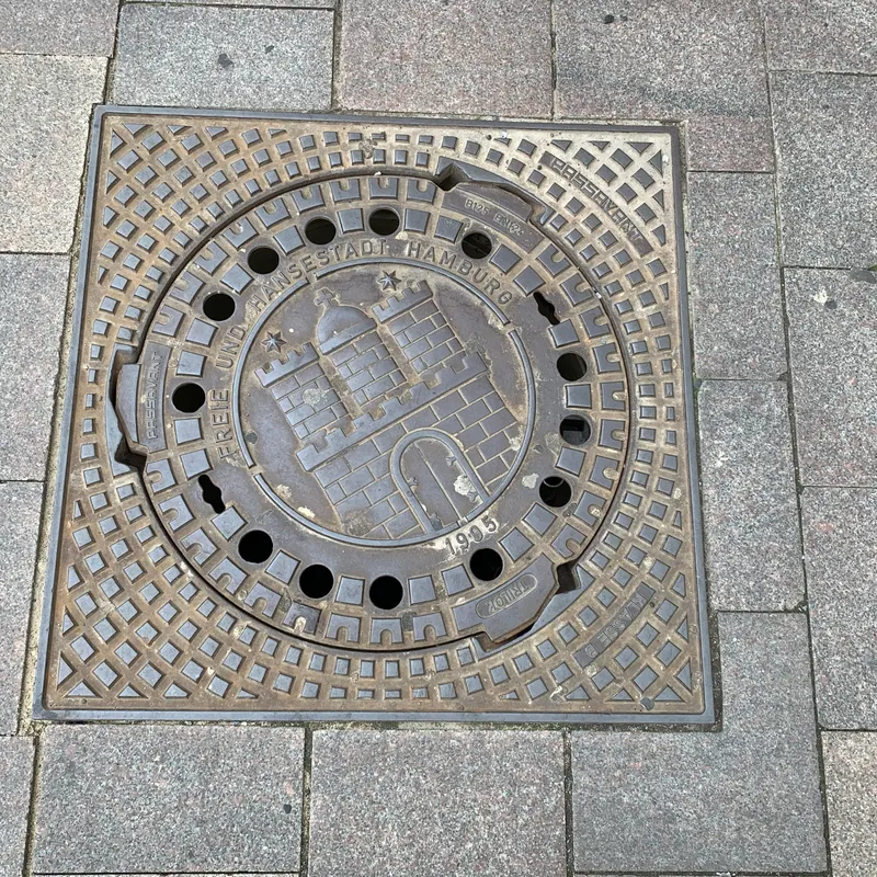 Manhole cover in Hamburg, Germany
