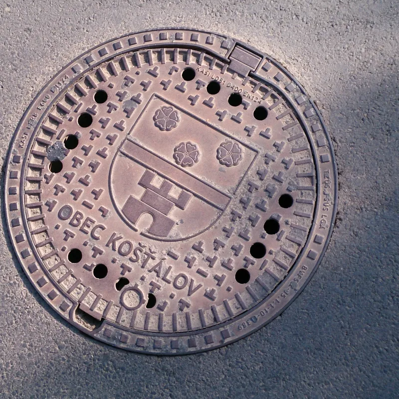 Manhole cover in Košťálov, Czechia