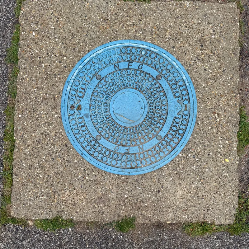 Manhole cover in Bigăr, Romania