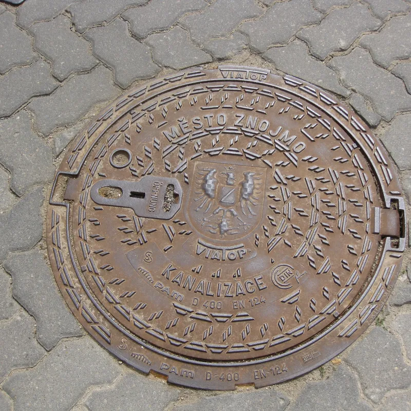 Manhole cover in Znojmo, Czechia