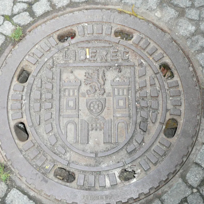 Manhole cover in Liberec, Czechia