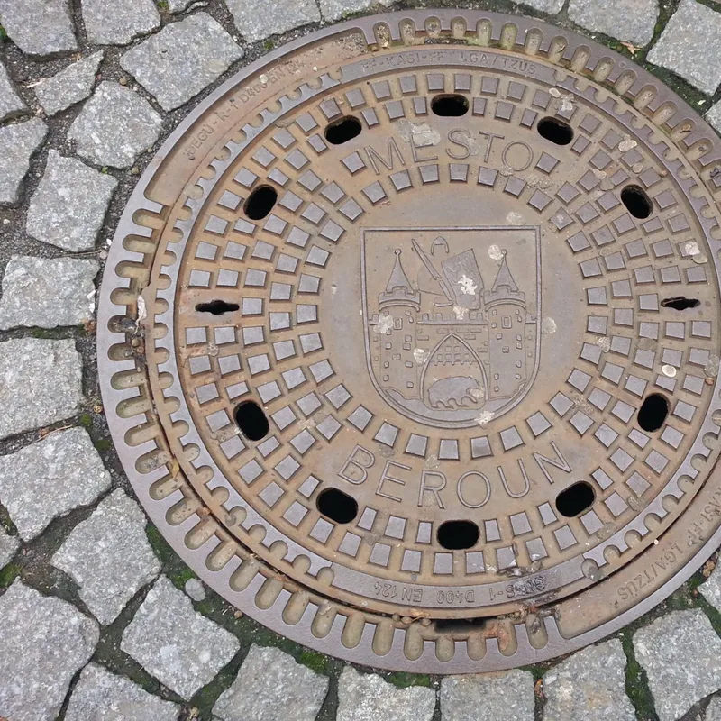 Manhole cover in Poděbrady, Czechia