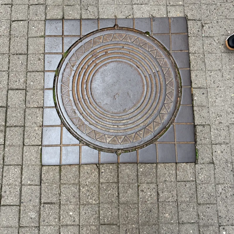 Manhole cover in Vilnius, Lithuania