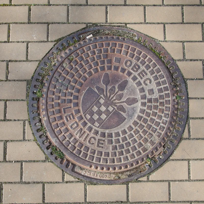 Manhole cover in Lednice, Czechia