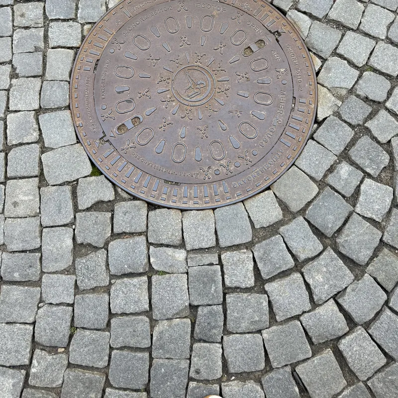 Manhole cover in Vilnius, Lithuania
