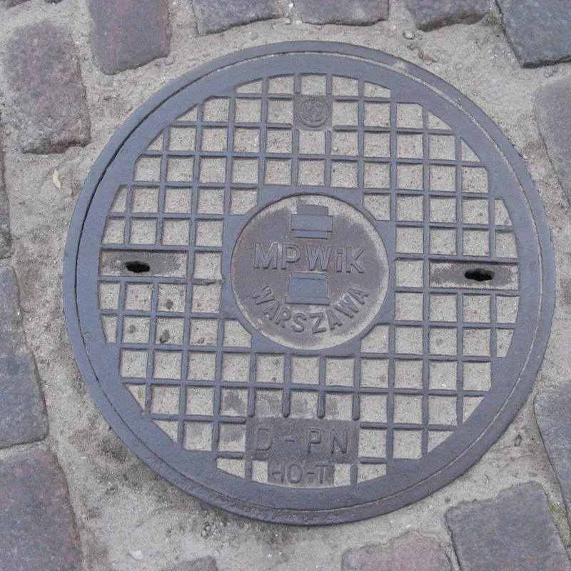 Manhole cover in Wrocław, Poland