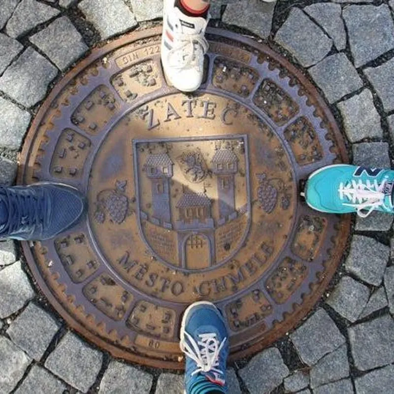 Manhole cover in Žatec, Czechia