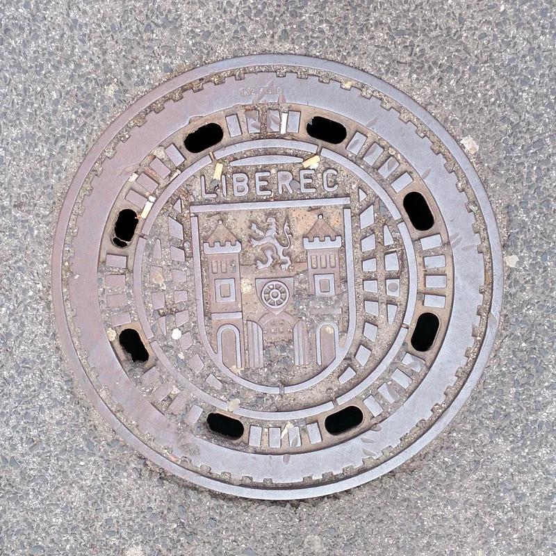 Manhole cover in Liberec, Czechia