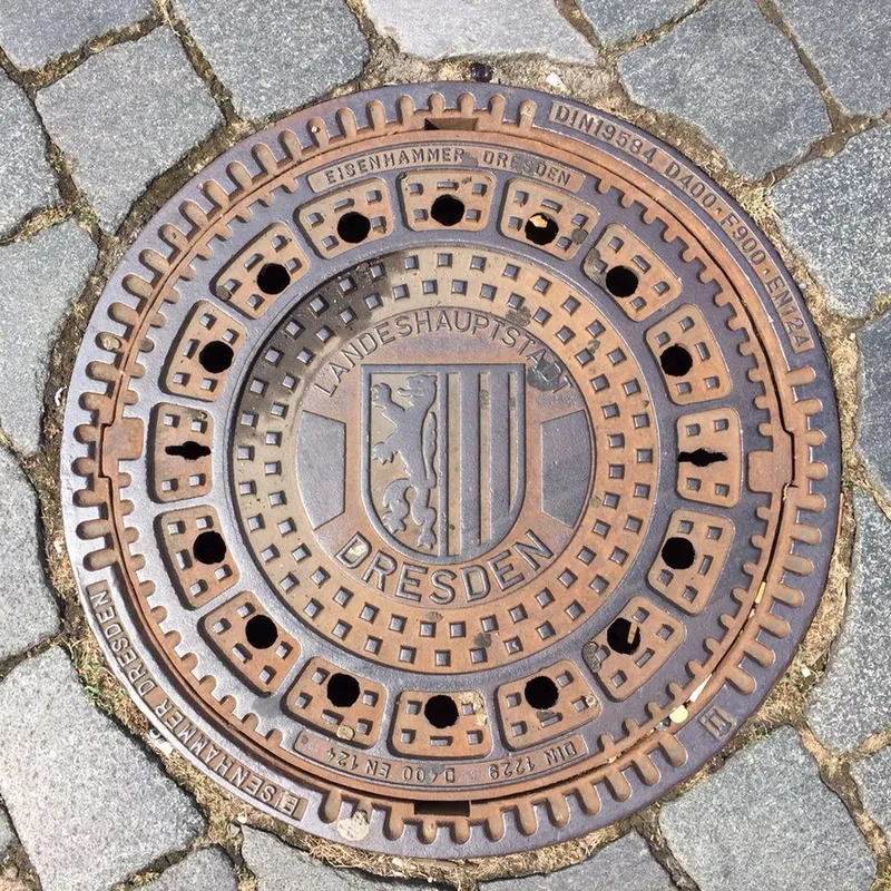 Manhole cover in Dresden, Germany