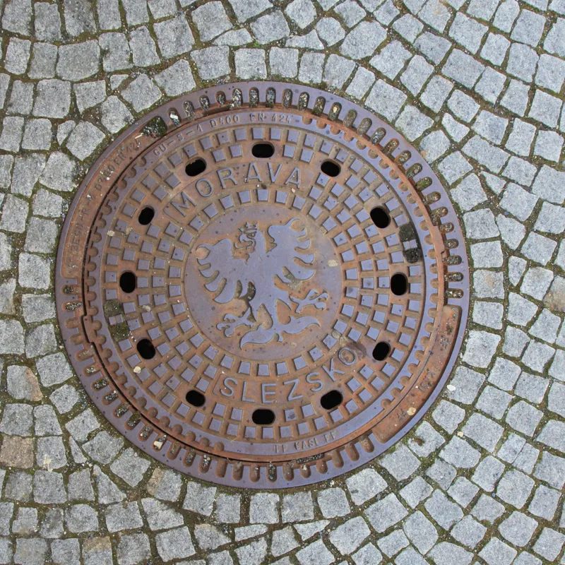 Manhole cover in Strážnice, Czechia
